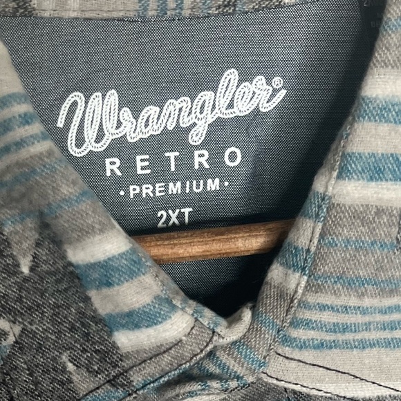 WRANGLER MEN'S RETRO PREMIUM DARK SHADOW JACQUARD FLANNEL - Picture 15 of 15